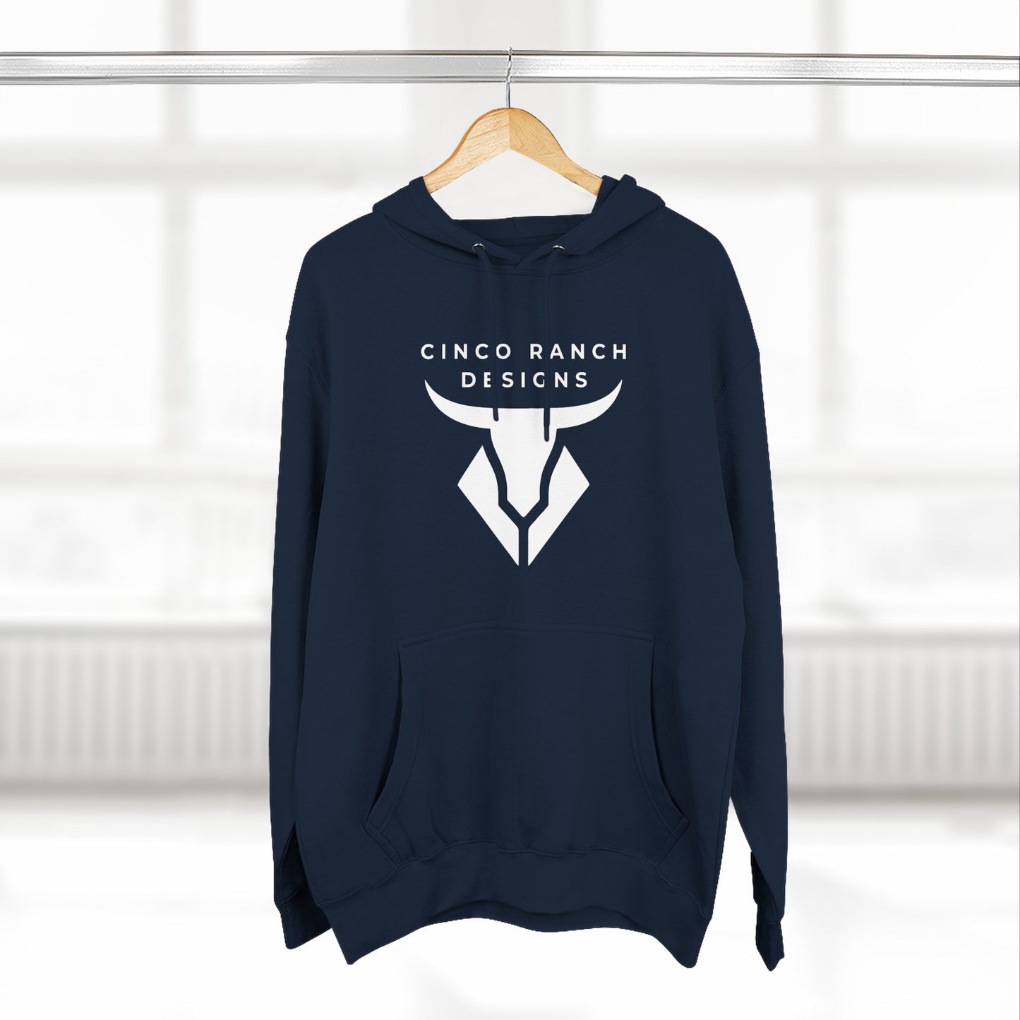 Three-Panel Fleece Hoodie — Cinco Ranch Designs Logo Pullover