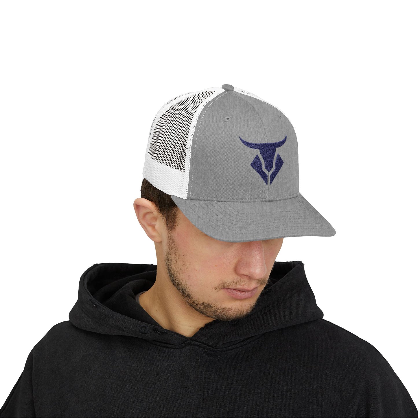 Bull Head Snapback Trucker Cap — Minimalist Ranch & Rodeo Logo Hat