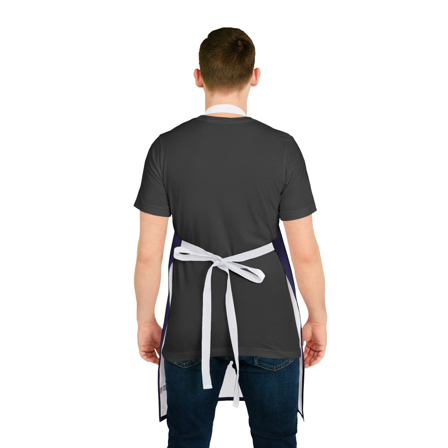 Cinco Ranch Designs Logo Chef Apron – Navy Kitchen & Grill Apron with White Straps