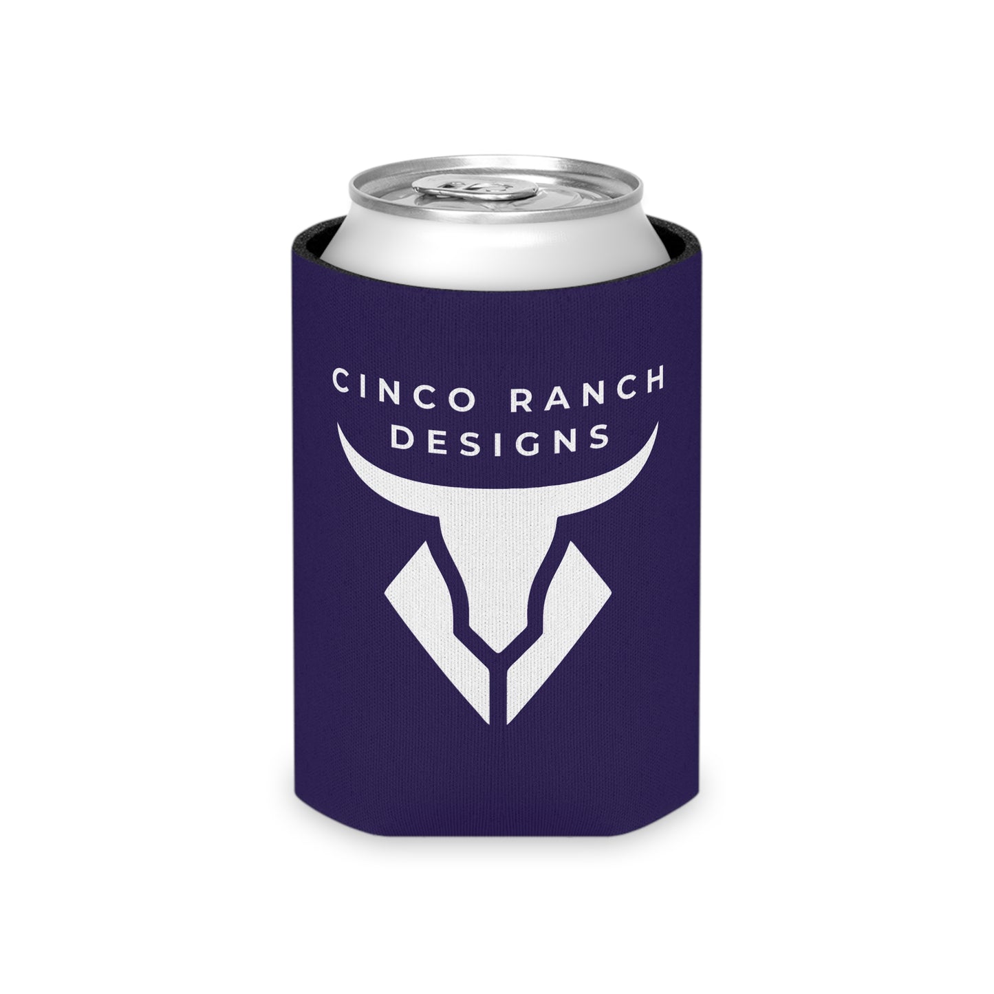 Cinco Ranch Designs Bull Logo Can Cooler — Neoprene Beverage Koozie