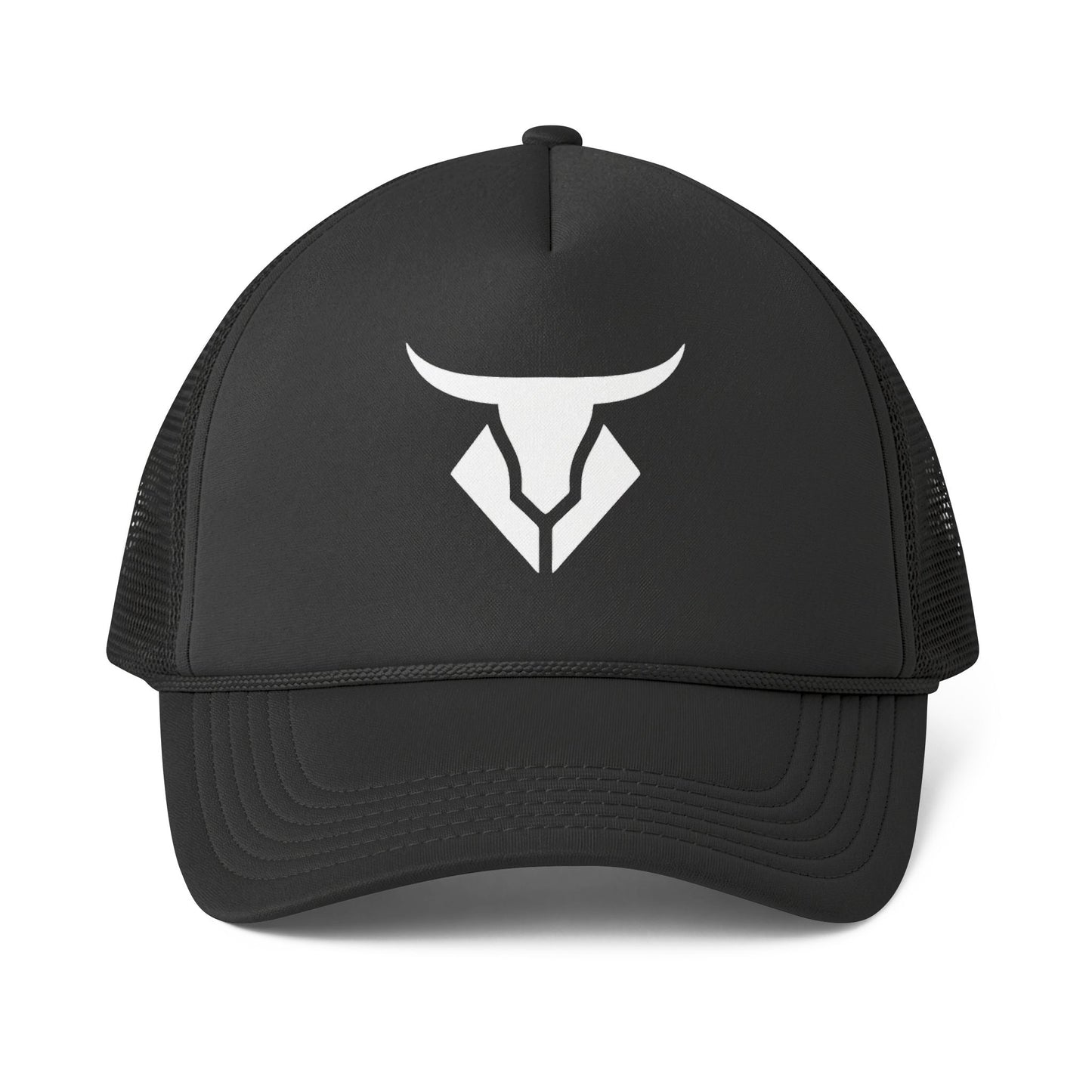Trucker Cap — Embroidered Bull Logo Mesh-Back Hat