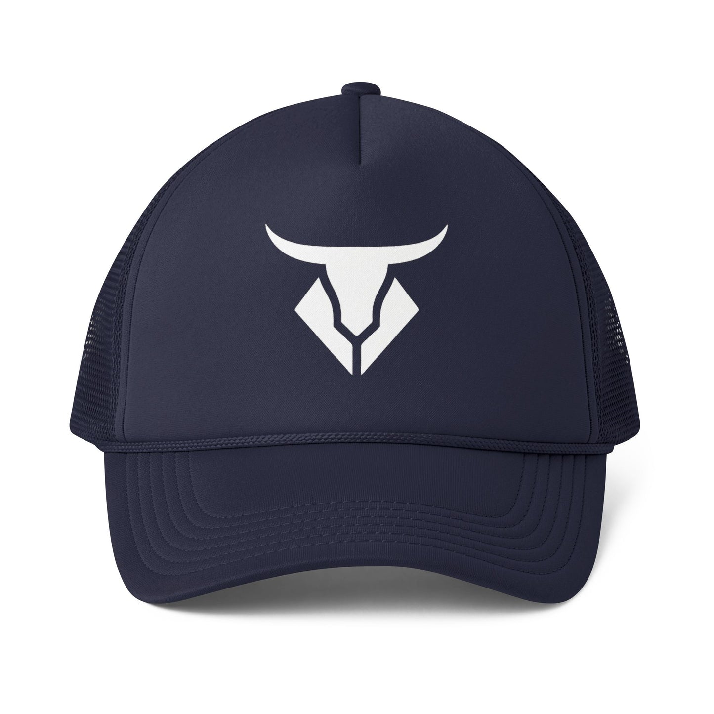 Trucker Cap — Embroidered Bull Logo Mesh-Back Hat