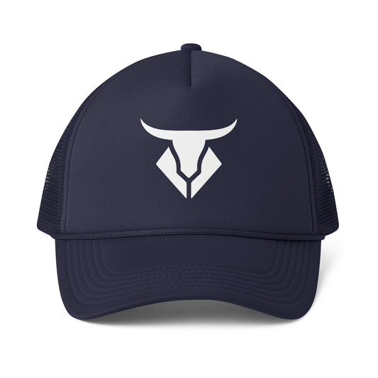 Trucker Cap — Embroidered Bull Logo Mesh-Back Hat