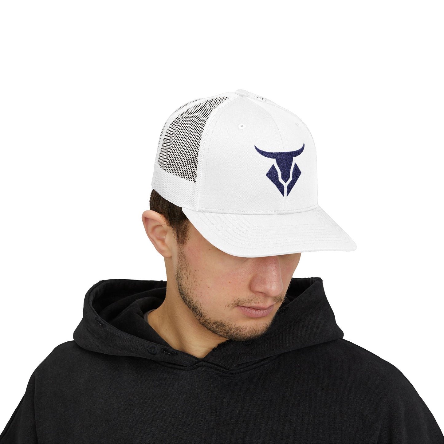 Bull Head Snapback Trucker Cap — Minimalist Ranch & Rodeo Logo Hat