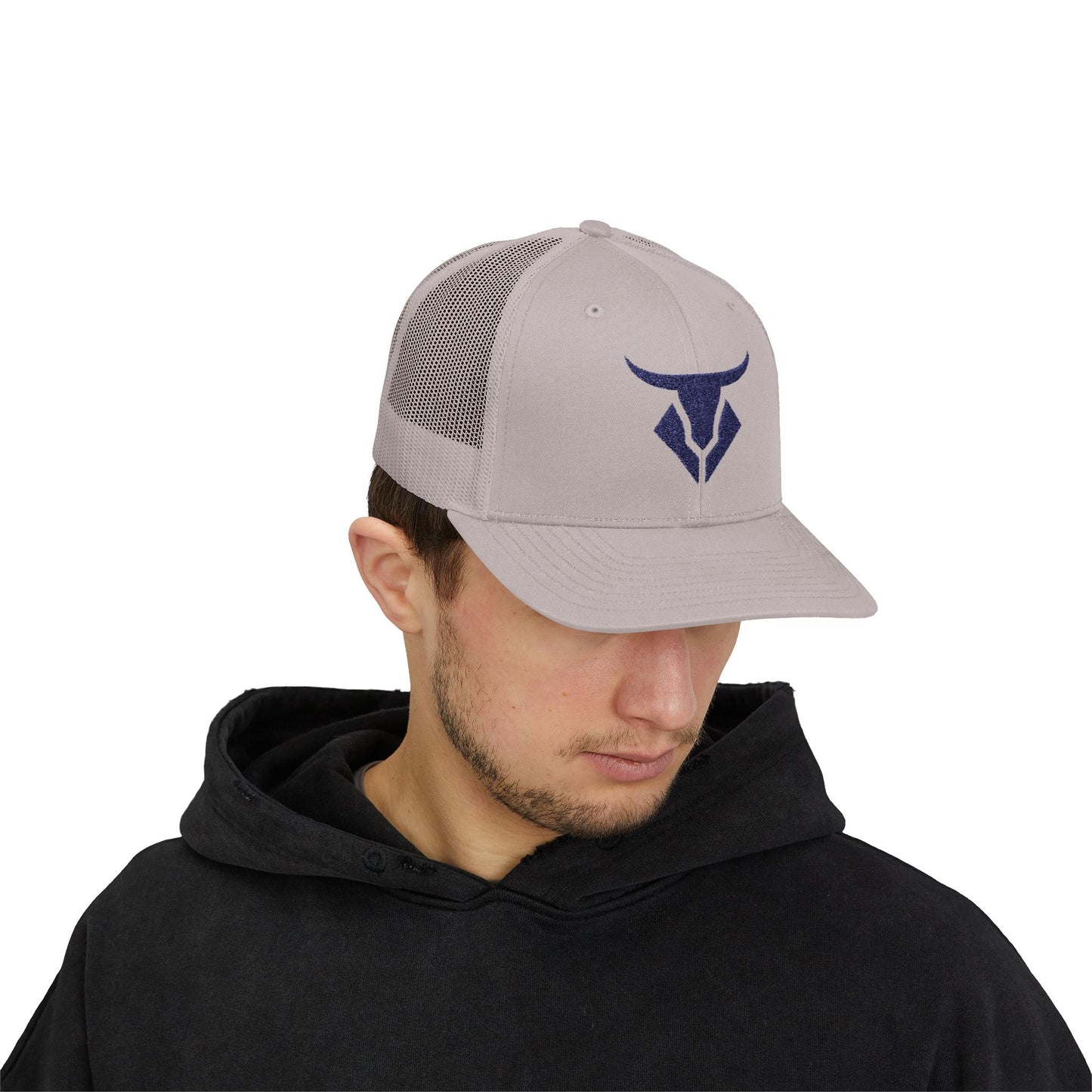 Bull Head Snapback Trucker Cap — Minimalist Ranch & Rodeo Logo Hat