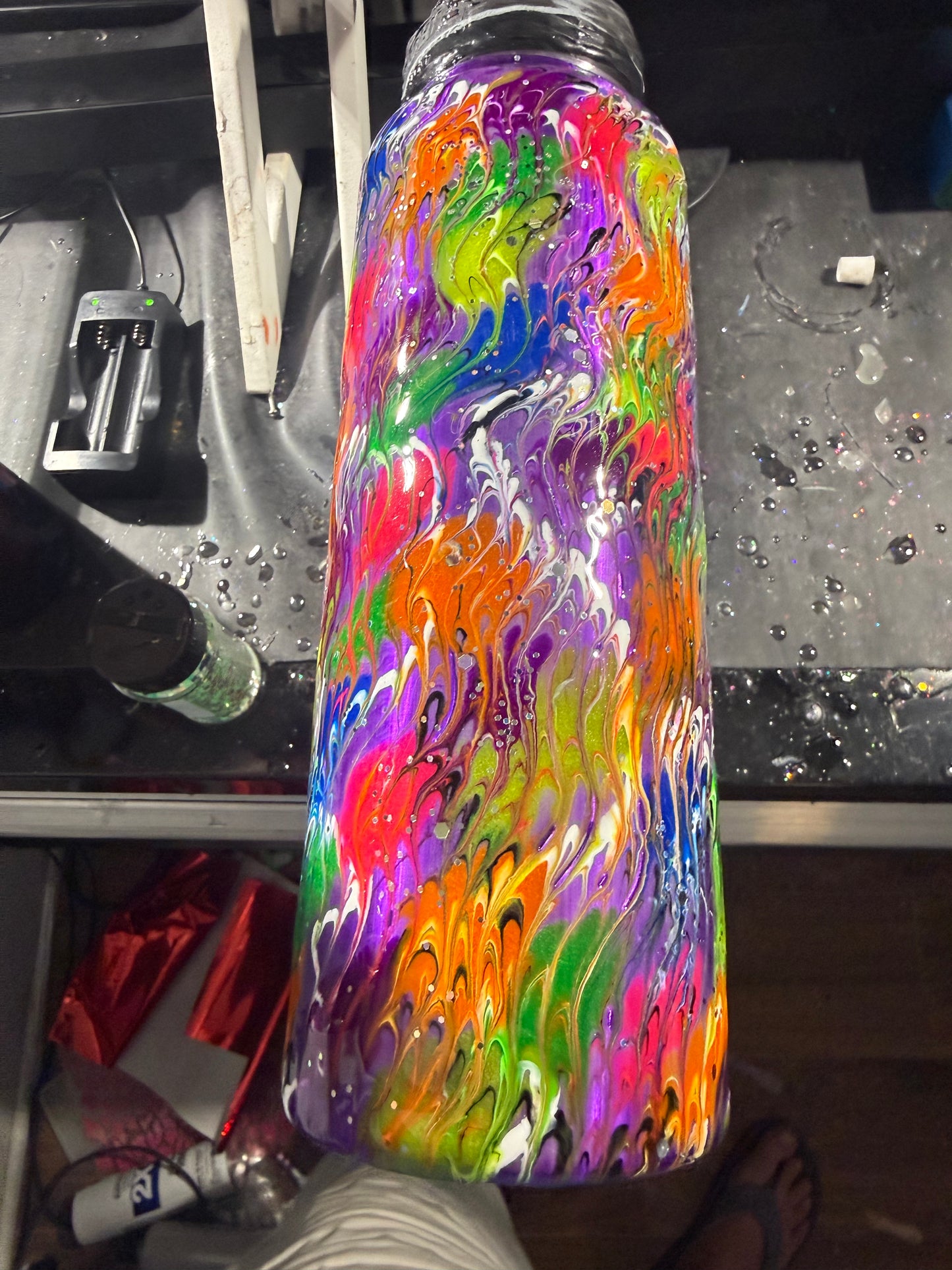 40oz Hydro Duo Glow No Rules Squiggle Drag
