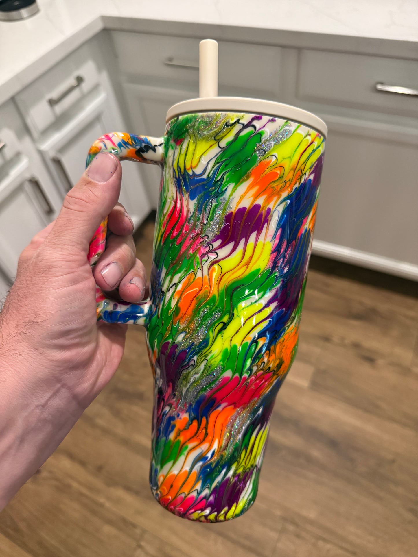 HydroJug 40oz Traveler Glow Neon No Rules Squiggle Drag