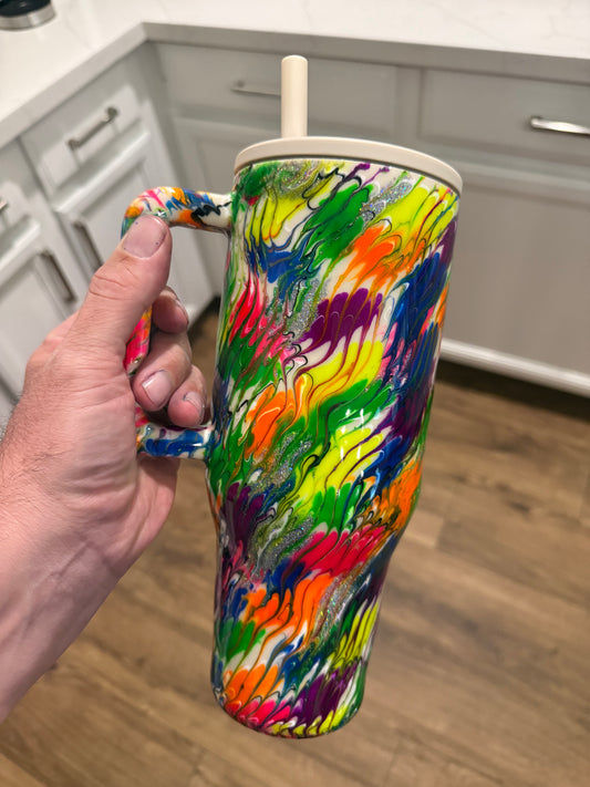 HydroJug 40oz Traveler Glow Neon No Rules Squiggle Drag