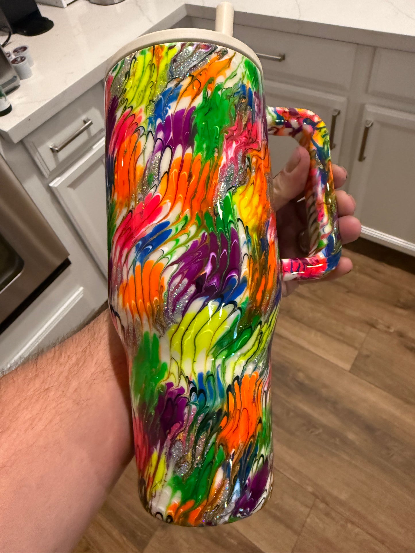 HydroJug 40oz Traveler Glow Neon No Rules Squiggle Drag