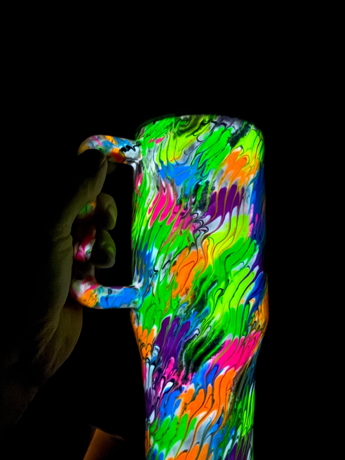 HydroJug 40oz Traveler Glow Neon No Rules Squiggle Drag